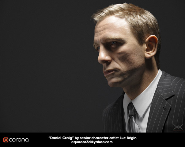 Daniel Craig by senior character artist Luc Bégin, equador3d@yahoo.com 