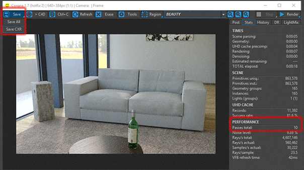 Corona Renderer for CInema 4D resume render from file
