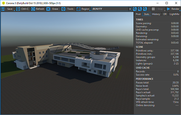 Corona Renderer for ARCHICAD, the VFB