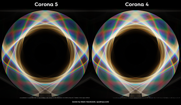 Corona Renderer 5 para Cinema 4D - melhorias cáusticas, comparação de cenas de prisma