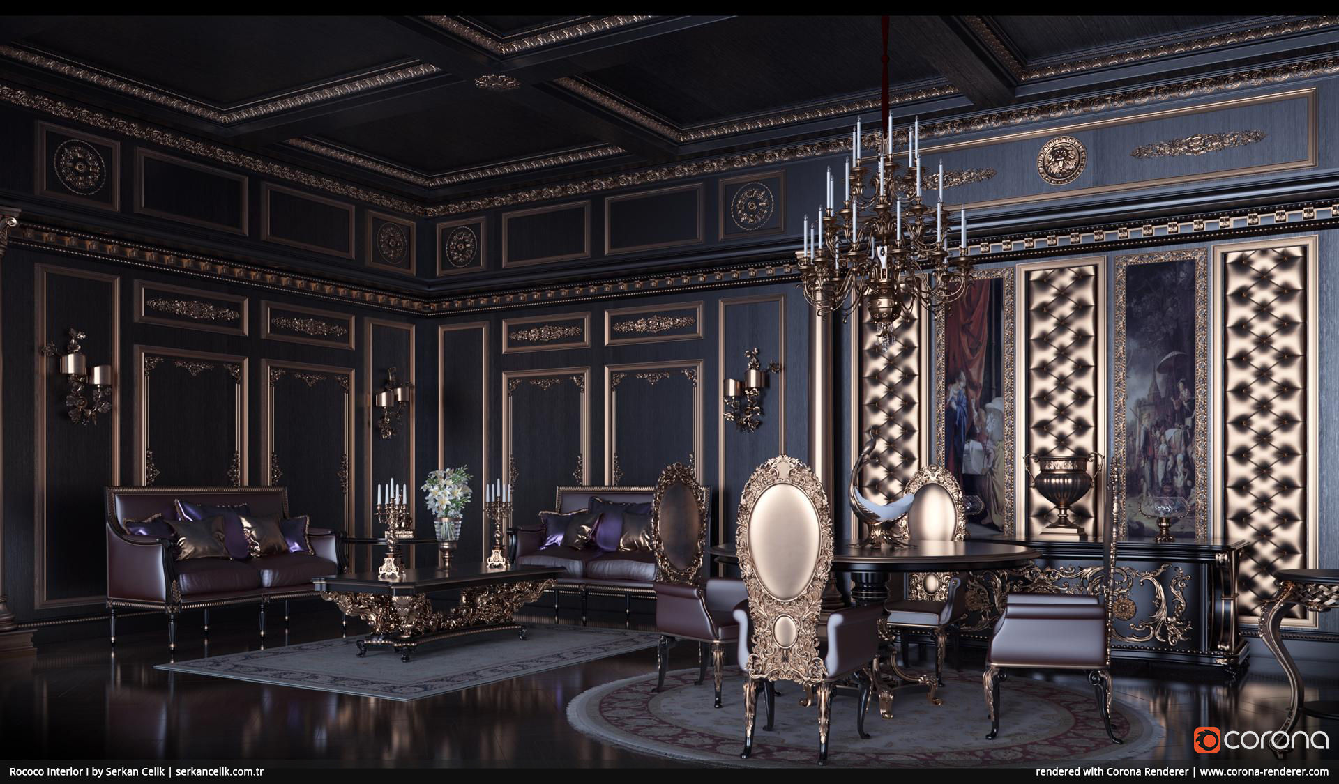 Rococo Interior I By Serkan Celik Corona Renderer
